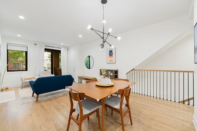 832 W Altgeld St Unit 1, Chicago, IL 60614 - dining room featuring light wood finished floors, a chandelier, and recessed lighting