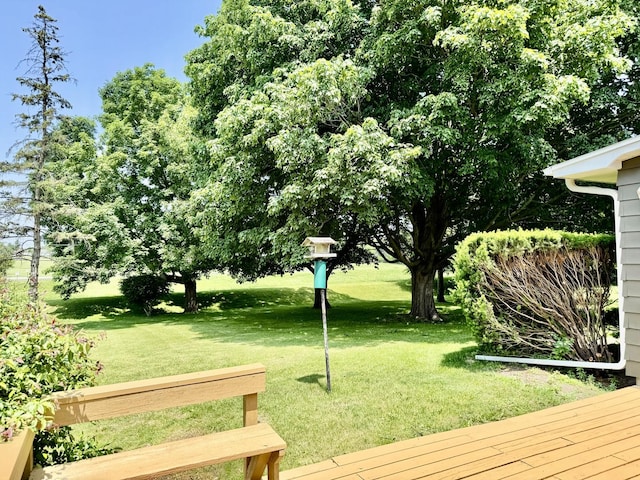 221 Thornbrook Rd, Dekalb, IL 60115 - view of grassy yard featuring a deck