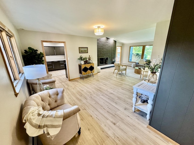 221 Thornbrook Rd, Dekalb, IL 60115 - living room with light wood finished floors and a fireplace
