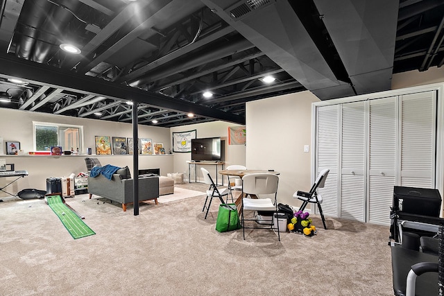 1526 Peachtree Ln, Lockport, IL 60441 - recreation room with carpet floors