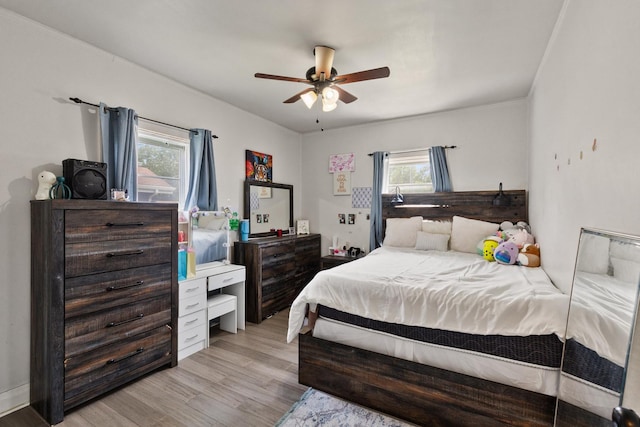 956 S Elm Ave, Kankakee, IL 60901 - bedroom with multiple windows, light wood-style floors, and a ceiling fan
