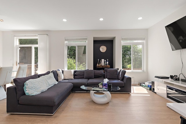 1528 Peachtree Ln, Lockport, IL 60441 - living room featuring healthy amount of natural light, wood finished floors, and recessed lighting