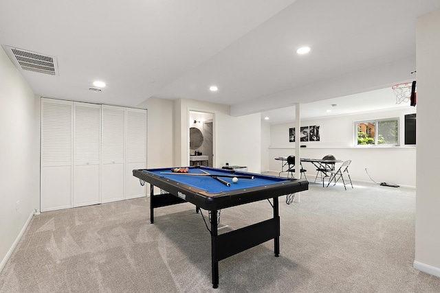 1528 Peachtree Ln, Lockport, IL 60441 - recreation room featuring carpet flooring, pool table, and recessed lighting