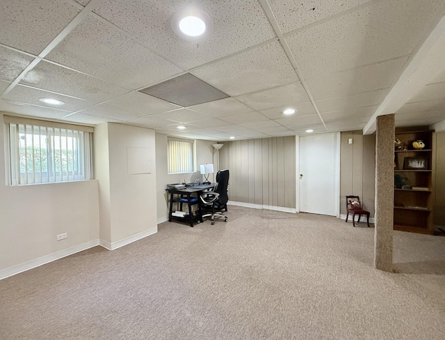 98 Northgate Rd, Riverside, IL 60546 - office featuring carpet floors, a drop ceiling, and recessed lighting