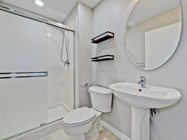 737 W Washington Blvd Unit 3003, Chicago, IL 60661 - bathroom with a shower stall, tile patterned floors, and recessed lighting