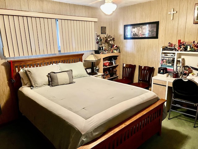 336 Flossmoor Ave, Waukegan, IL 60085 - bedroom with carpet and wooden walls