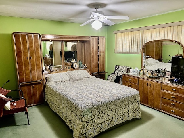 336 Flossmoor Ave, Waukegan, IL 60085 - bedroom with light colored carpet and a ceiling fan