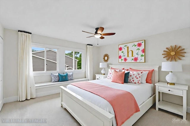 111 Mayberry Ct, Rolling Meadows, IL 60008 - bedroom featuring light colored carpet and ceiling fan