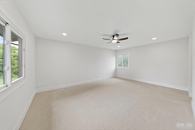 111 Mayberry Ct, Rolling Meadows, IL 60008 - spare room with light carpet, ceiling fan, and recessed lighting