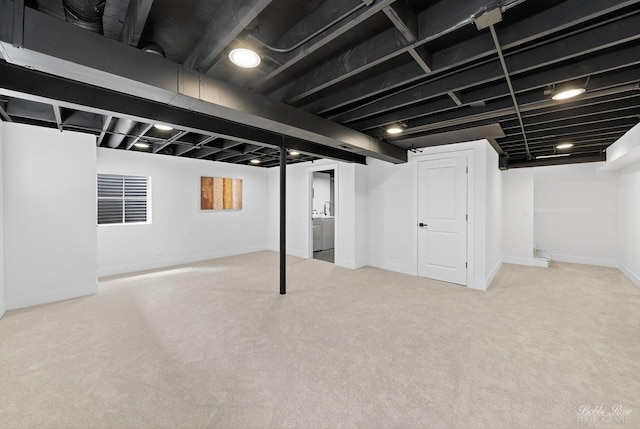 111 Mayberry Ct, Rolling Meadows, IL 60008 - finished below grade area featuring separate washer and dryer and carpet floors