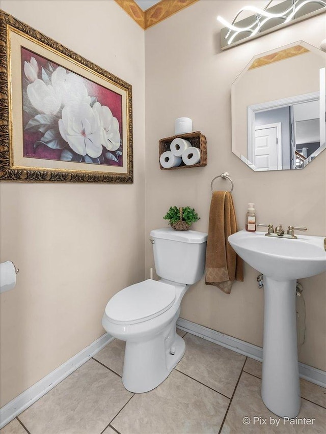 28909 Honeysuckle Ct, Lakemoor, IL 60051 - half bathroom with tile patterned floors