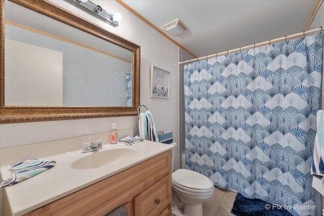 28909 Honeysuckle Ct, Lakemoor, IL 60051 - bathroom featuring vanity, tile patterned floors, and curtained shower