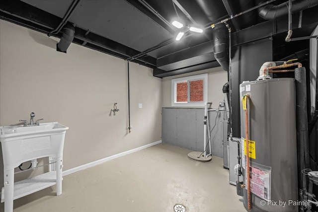 6710 Valley View Rd, Hanover Park, IL 60133 - below grade area featuring gas water heater and baseboards