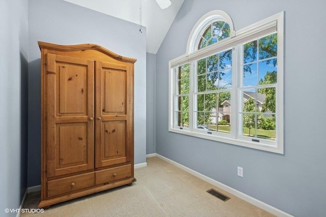 2325 Fairfax Rd, Saint Charles, IL 60174 - unfurnished bedroom featuring lofted ceiling and light colored carpet