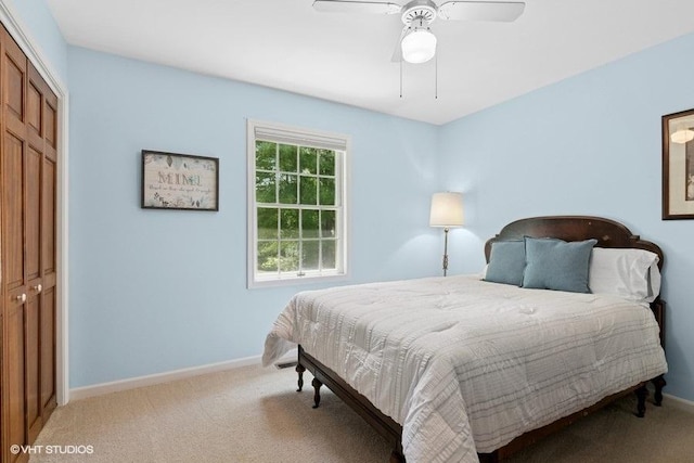 2325 Fairfax Rd, Saint Charles, IL 60174 - bedroom with carpet floors, ceiling fan, and a closet