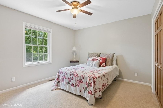 2325 Fairfax Rd, Saint Charles, IL 60174 - bedroom featuring light carpet and ceiling fan