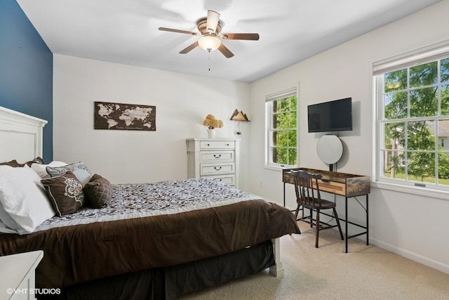 2325 Fairfax Rd, Saint Charles, IL 60174 - carpeted bedroom featuring baseboards and a ceiling fan