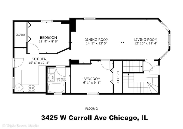 3425 W Carroll Ave, Chicago, IL 60624 - view of room layout