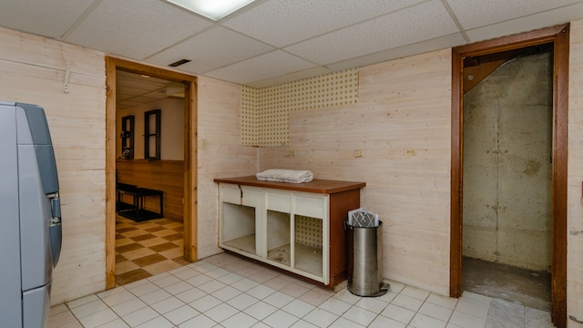 908 Claremont Dr, Downers Grove, IL 60516 - hallway featuring a paneled ceiling and wooden walls