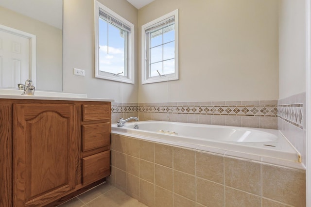 200 Saint Andrews Dr, Dekalb, IL 60115 - full bath with a garden tub, vanity, and tile patterned floors