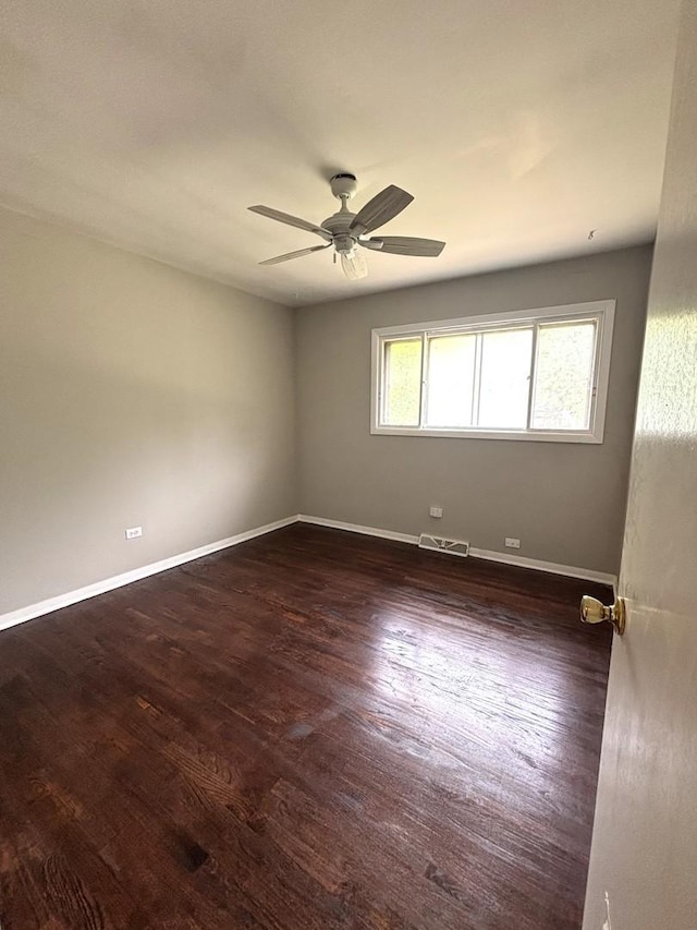 126 N Prairie Ave, Bloomingdale, IL 60108 - empty room featuring dark wood-style floors and a ceiling fan