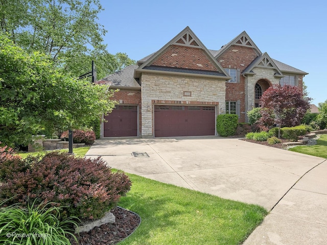 508 Gene Darfler Ct, Naperville, IL 60565 - view of front of property with driveway, an attached garage, and stone siding