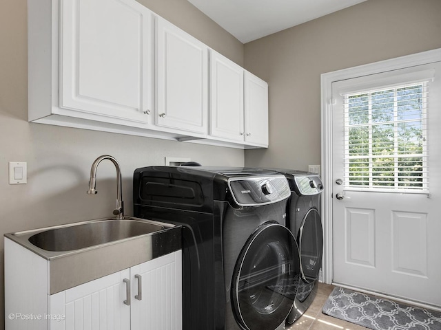 508 Gene Darfler Ct, Naperville, IL 60565 - laundry area featuring cabinet space, separate washer and dryer, and tile patterned floors