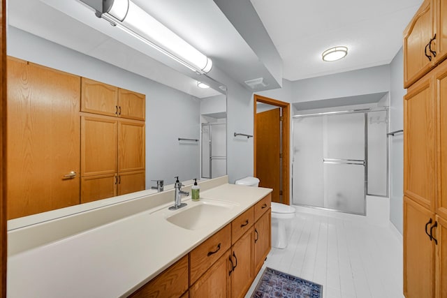 1636 Ashland Ave Unit 209, Des Plaines, IL 60016 - bathroom featuring a stall shower, vanity, and tile patterned flooring