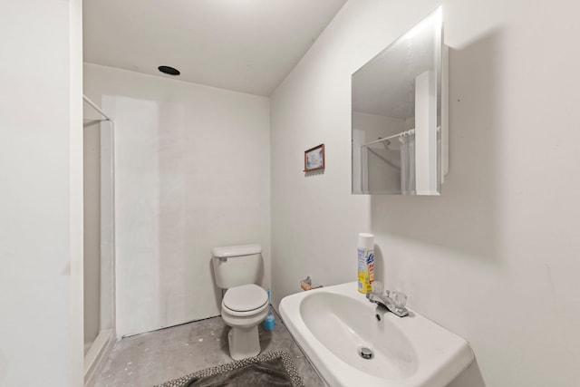 107 Sibley Dr, Minooka, IL 60447 - bathroom featuring a shower stall and concrete floors