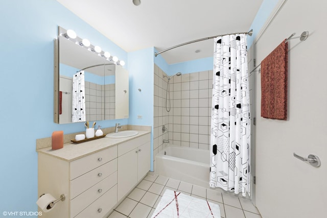 8 E Randolph St Unit 3203, Chicago, IL 60601 - full bath featuring vanity, shower / bath combo, and tile patterned flooring