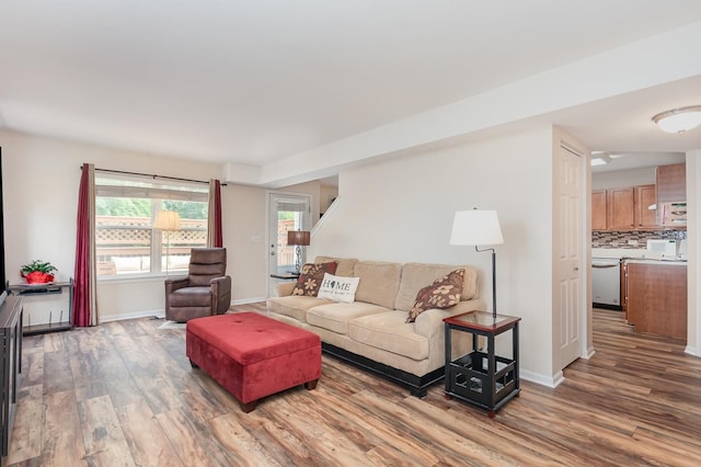 21402 Carlton St, Crest Hill, IL 60403 - living area with wood finished floors and baseboards