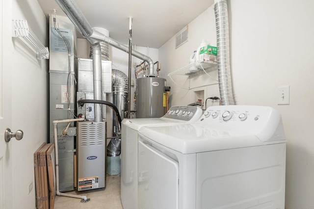 21402 Carlton St, Crest Hill, IL 60403 - laundry area featuring water heater and washing machine and dryer