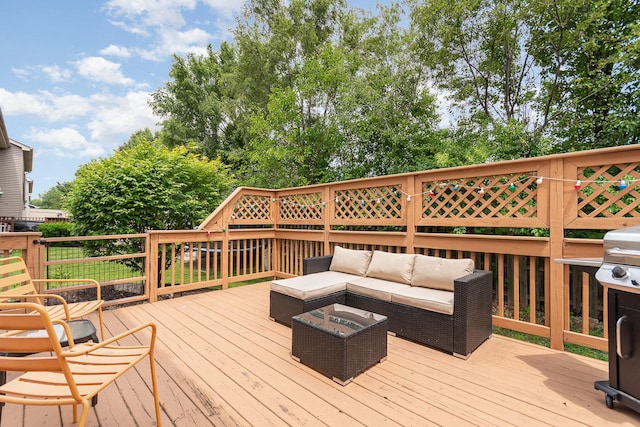 21402 Carlton St, Crest Hill, IL 60403 - wooden terrace with outdoor lounge area
