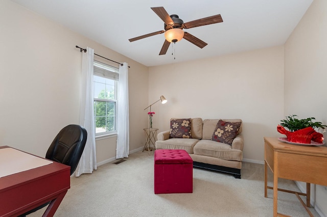 21402 Carlton St, Crest Hill, IL 60403 - office area featuring a ceiling fan and carpet floors