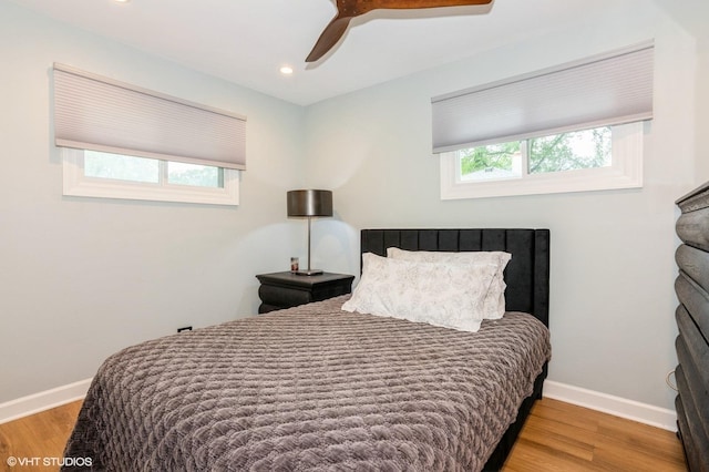 2365 N Barrington Woods Rd, Palatine, IL 60074 - bedroom featuring wood finished floors, recessed lighting, and a ceiling fan