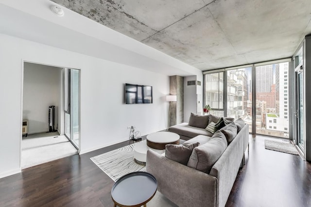 659 W Randolph St Unit 1115, Chicago, IL 60661 - living area featuring wood finished floors and floor to ceiling windows