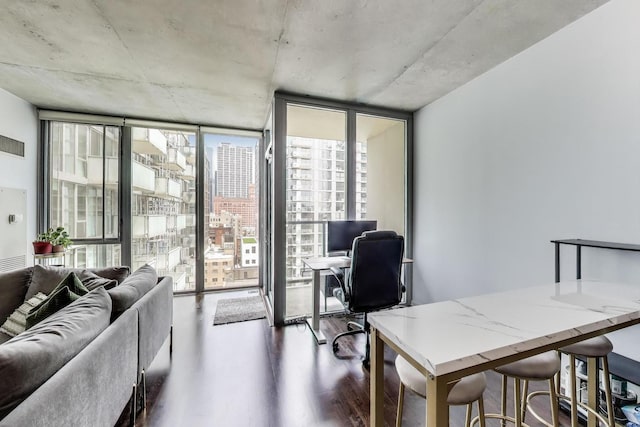 659 W Randolph St Unit 1115, Chicago, IL 60661 - office area with a wall of windows and wood finished floors