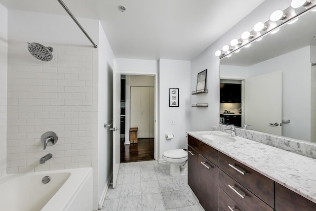 659 W Randolph St Unit 1115, Chicago, IL 60661 - full bath with vanity, marble finish flooring, and shower / bathtub combination