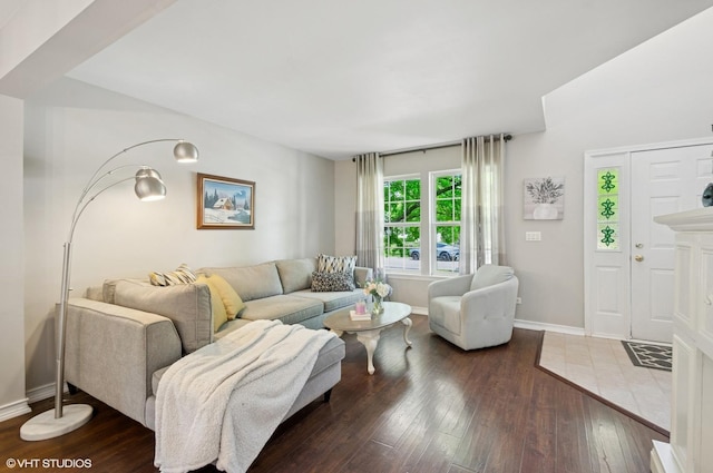 2570 Fairfax Ln, Lake In The Hills, IL 60156 - living area featuring hardwood / wood-style floors and baseboards