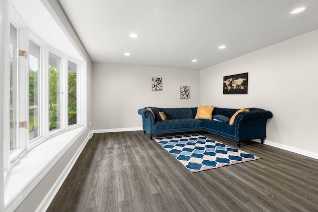 12620 S Kinvarra Dr, Palos Park, IL 60464 - living area featuring dark wood-style floors and recessed lighting
