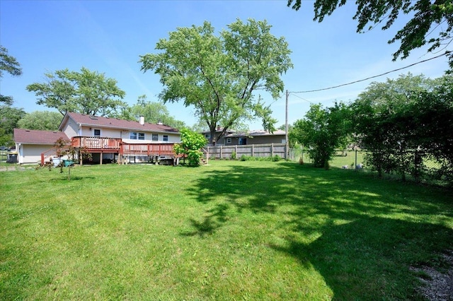 36 W Green Meadows Blvd, Streamwood, IL 60107 - view of yard featuring a wooden deck