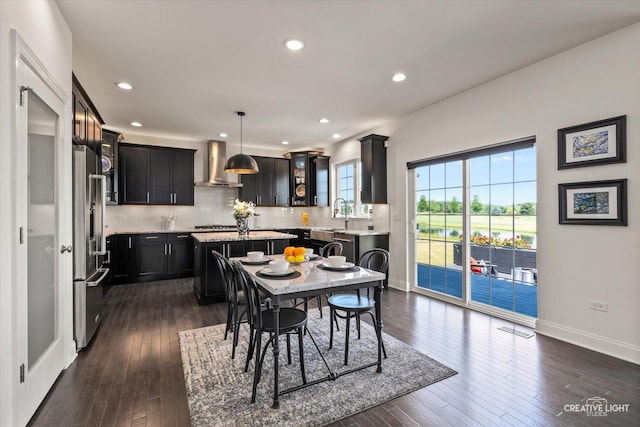 3578 Doral Dr, Elgin, IL 60124 - dining room with dark wood-style flooring and recessed lighting