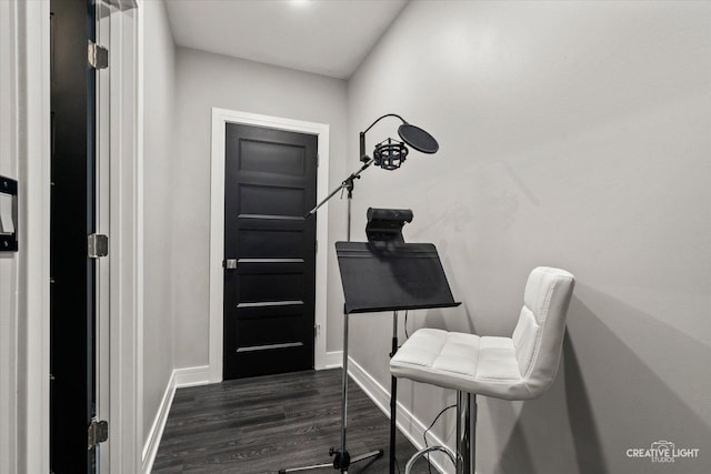 3578 Doral Dr, Elgin, IL 60124 - office featuring dark wood-style floors and baseboards