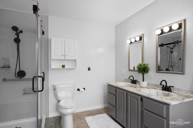 306 Hillside Pl, North Aurora, IL 60542 - bathroom featuring double vanity and a stall shower