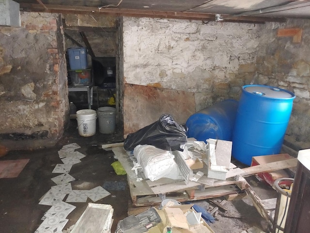 view of unfinished below grade area