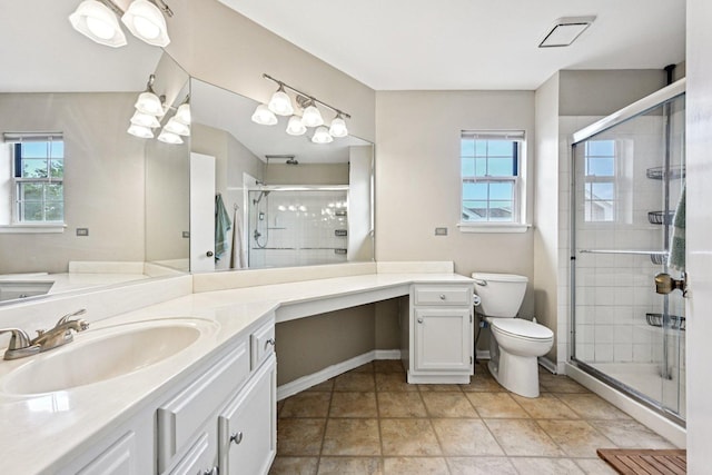 1643 Warrington Ln, Crystal Lake, IL 60014 - bathroom featuring vanity, plenty of natural light, and a shower stall