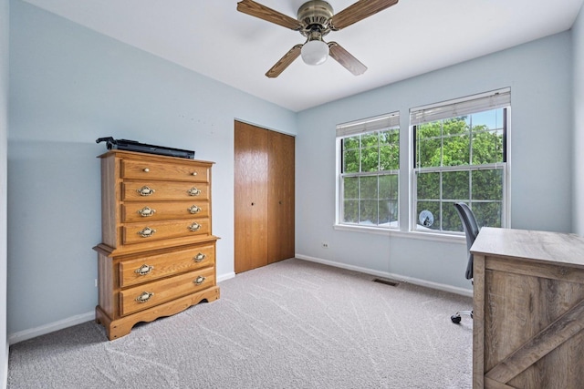 1643 Warrington Ln, Crystal Lake, IL 60014 - home office with carpet flooring and a ceiling fan