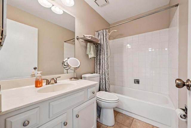 1643 Warrington Ln, Crystal Lake, IL 60014 - bathroom featuring vanity, shower / bath combination with curtain, and tile patterned floors
