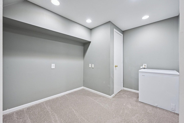 1643 Warrington Ln, Crystal Lake, IL 60014 - laundry room featuring carpet and recessed lighting