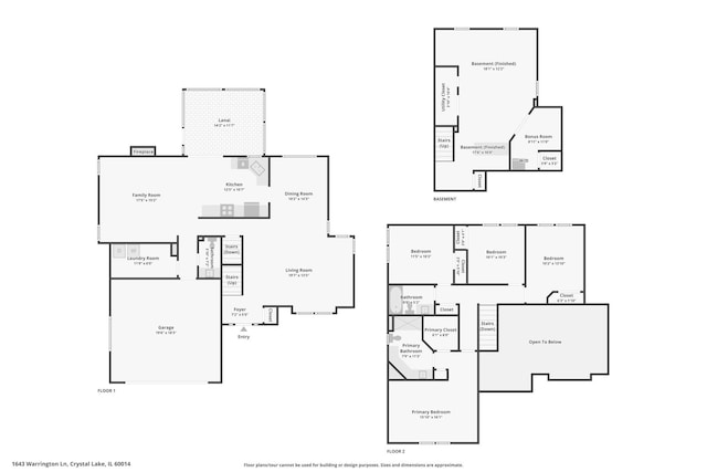 1643 Warrington Ln, Crystal Lake, IL 60014 - view of floor plan / room layout